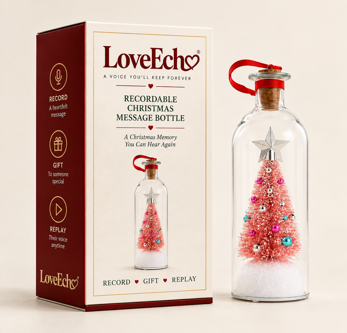 LoveEcho™ Recordable Christmas Message Bottle