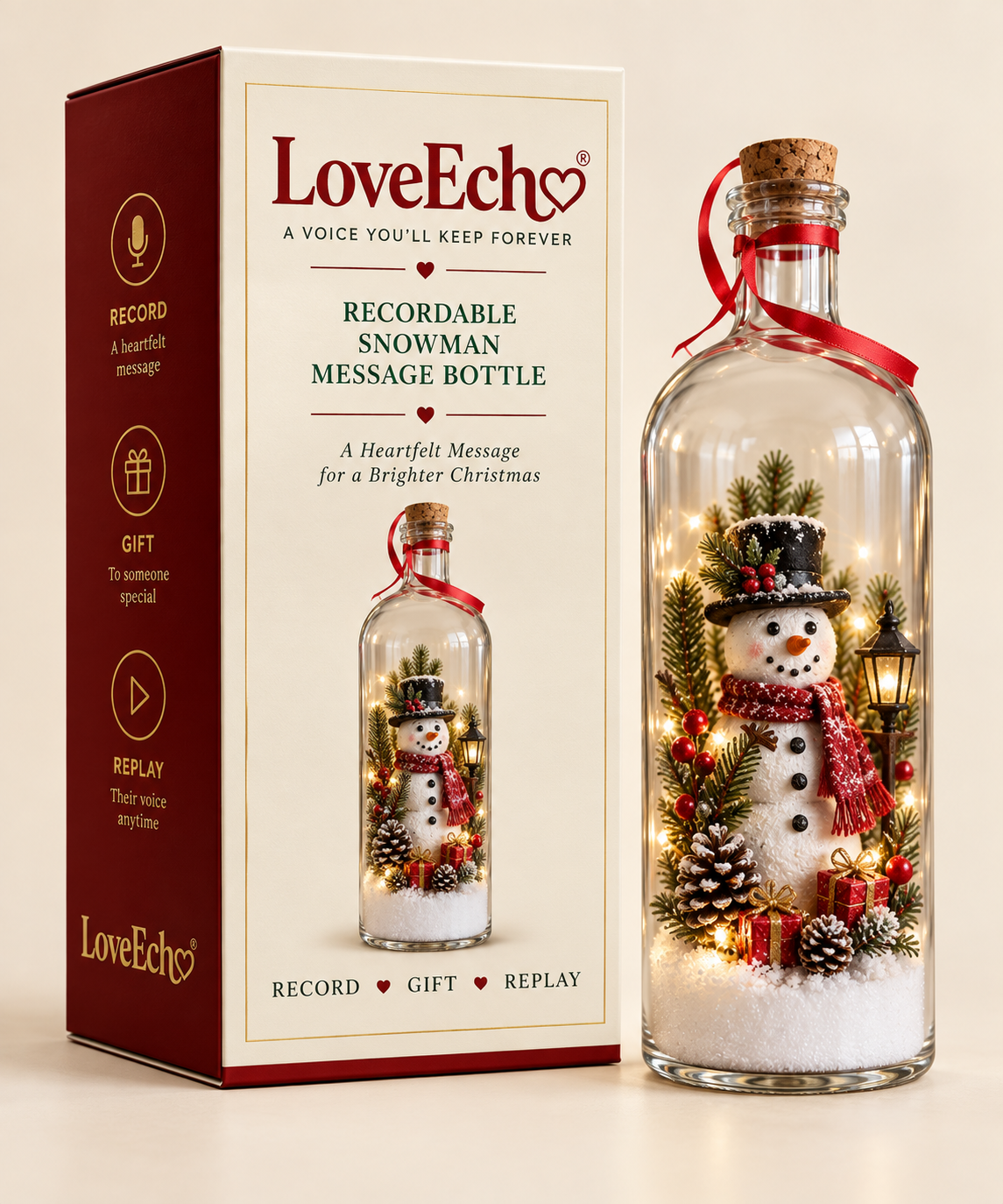 LoveEcho™ Recordable Christmas Message Bottle